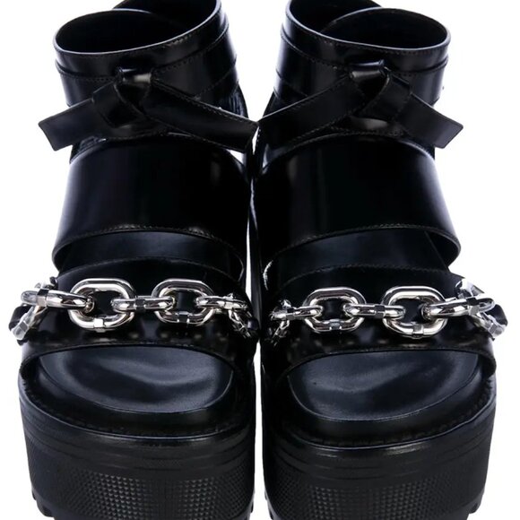 Louis Vuitton Runway 2016 Black Samurai Chain Platform Sandals Size EU 40 - Picture 6 of 6